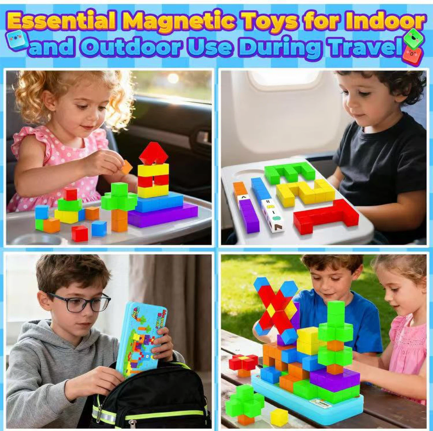 Magnetic Building Blocks Travel Set - 40 PCS - photo 4