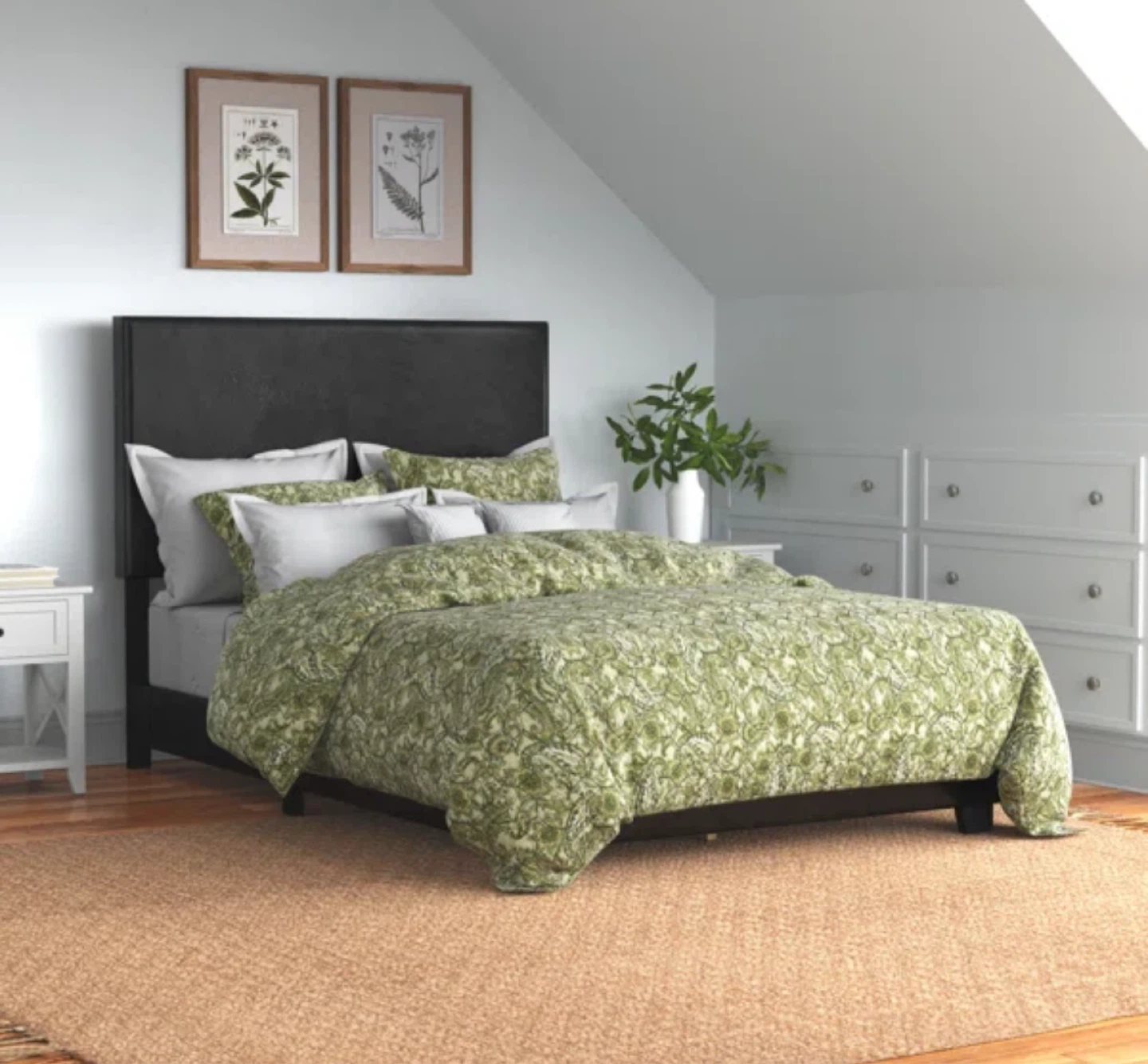 Queen Dark Brown Leather Headboard