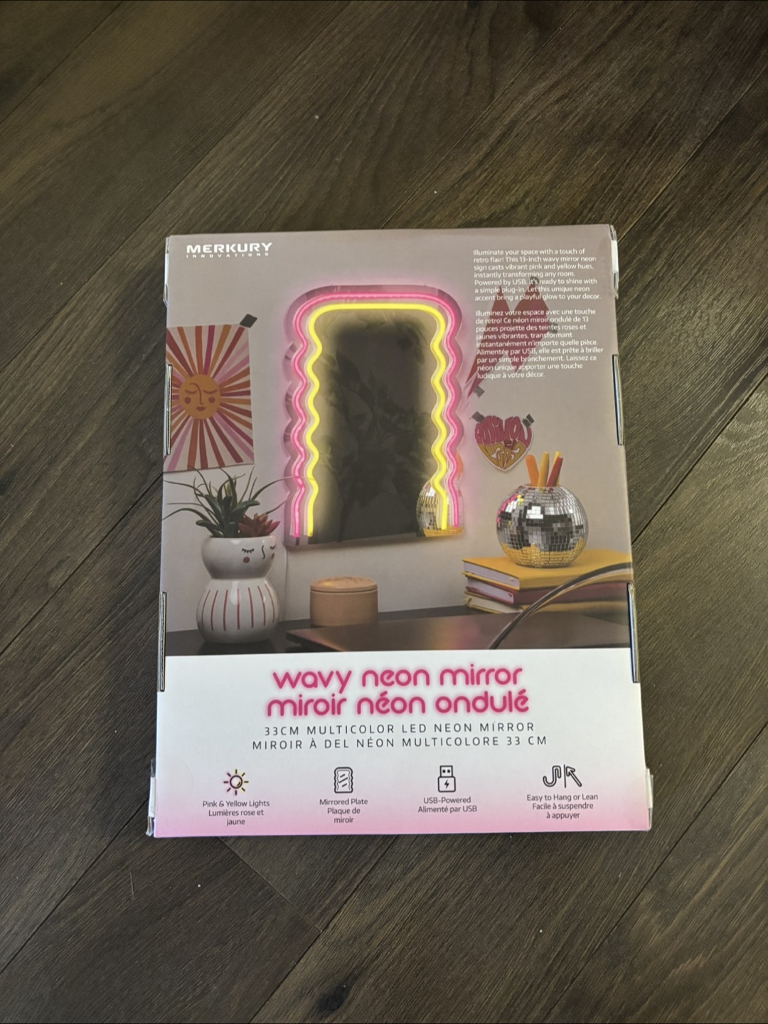 Mirror with wavy neon lights - photo 3