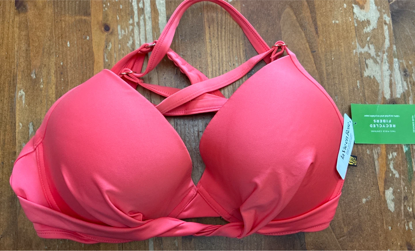 New La Vie en Rose Bikini Top - XXL - Coral