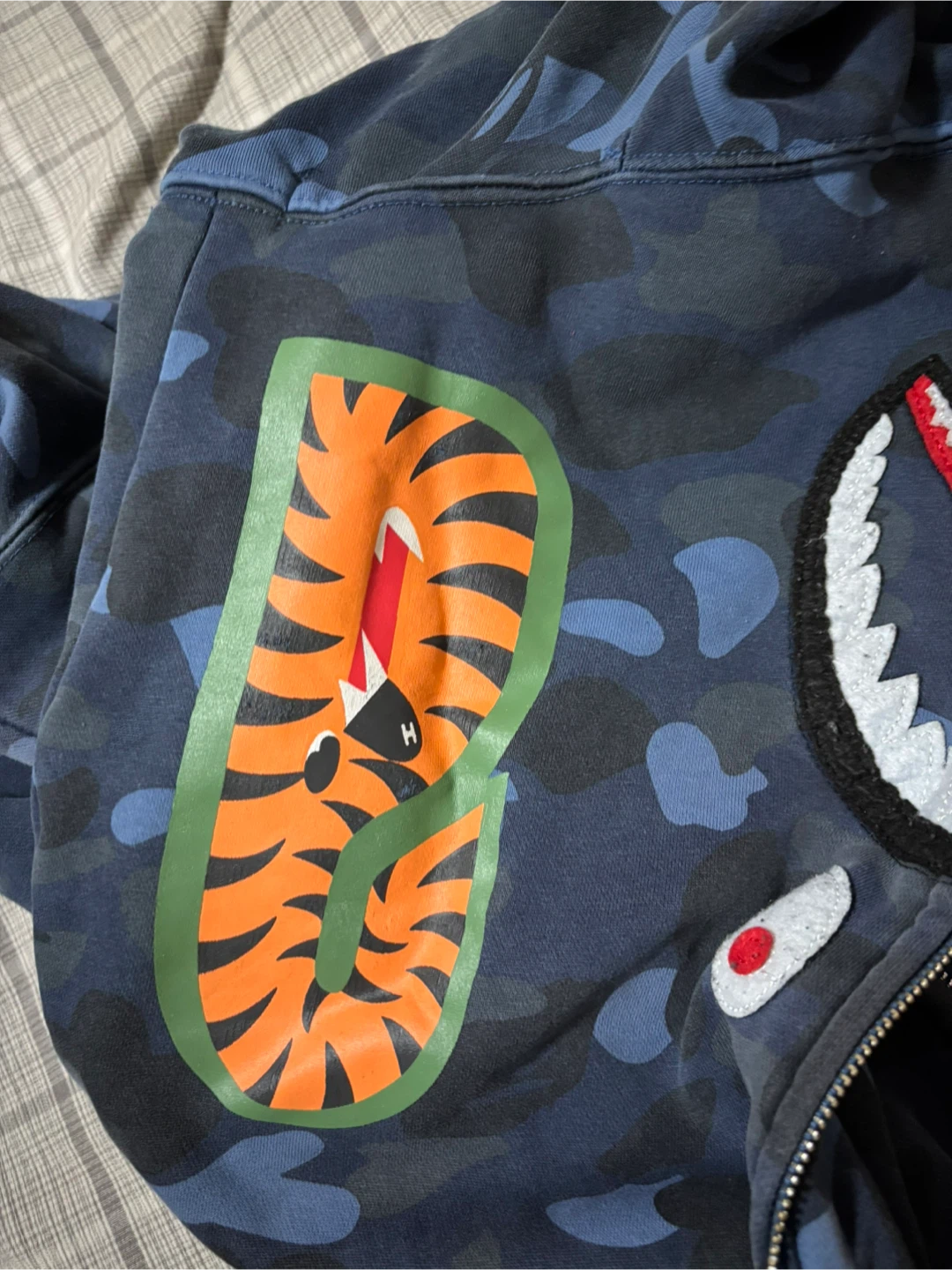 BAPE Blue Camo Shark Full Zip Hoodie - photo 4