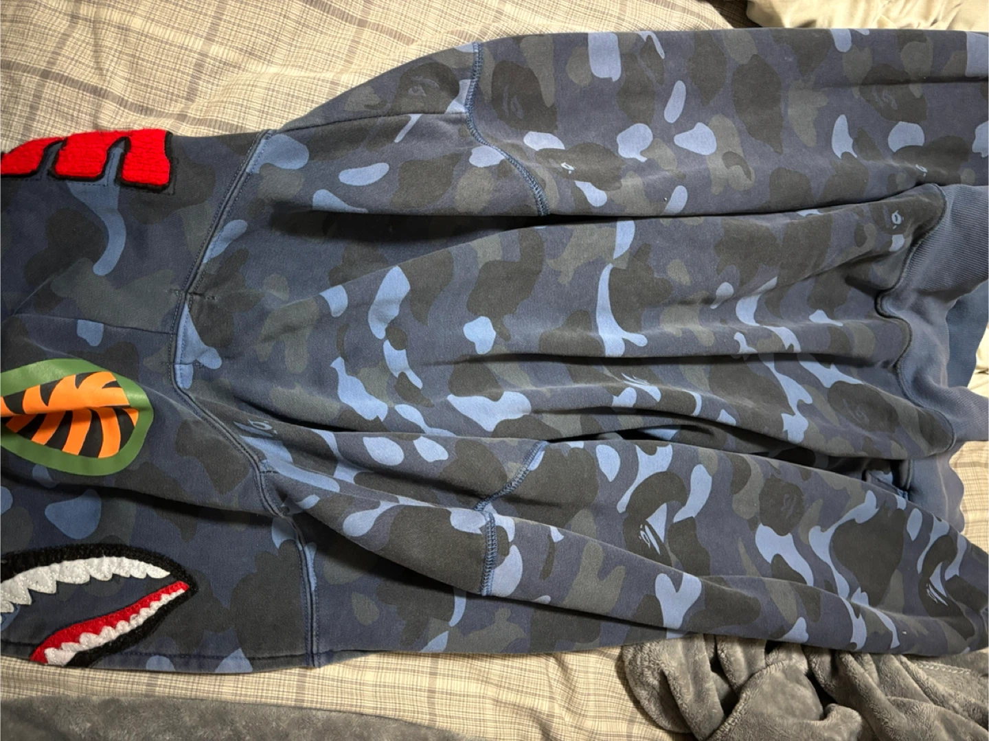 BAPE Blue Camo Shark Full Zip Hoodie