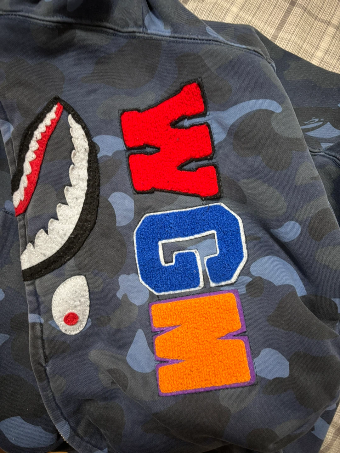 BAPE Blue Camo Shark Full Zip Hoodie - photo 5