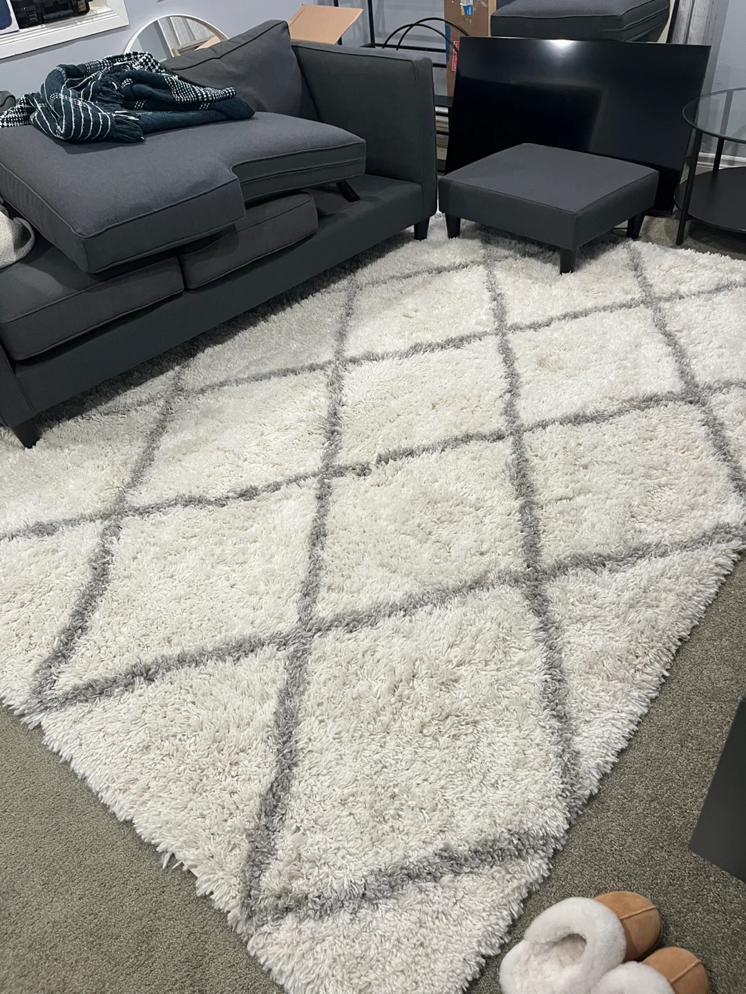 Nuloom Easy Shag White Rug, 6'7" x 9'