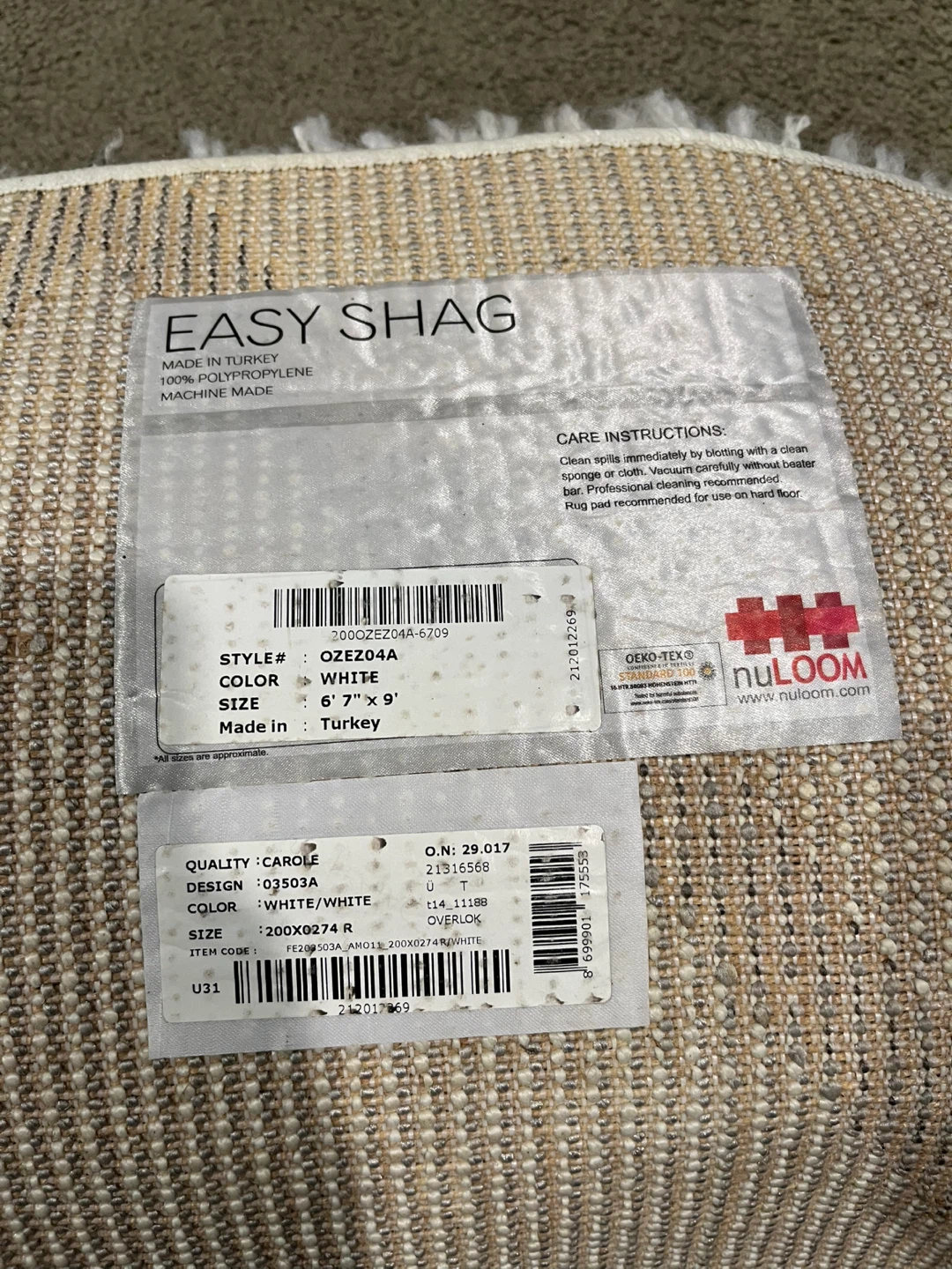 Nuloom Easy Shag White Rug, 6'7" x 9' - photo 5