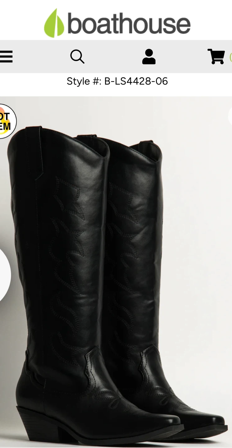 Brand New Black Leather Cowboy Boots - photo 4