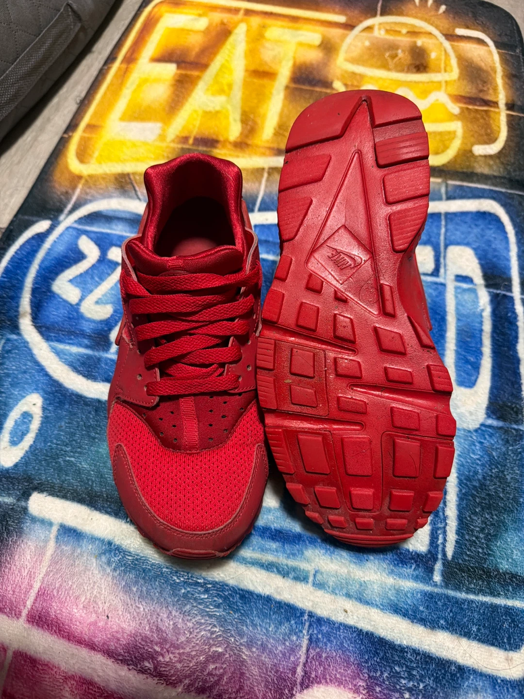 Nike Air Huarache Red, Size 7Y