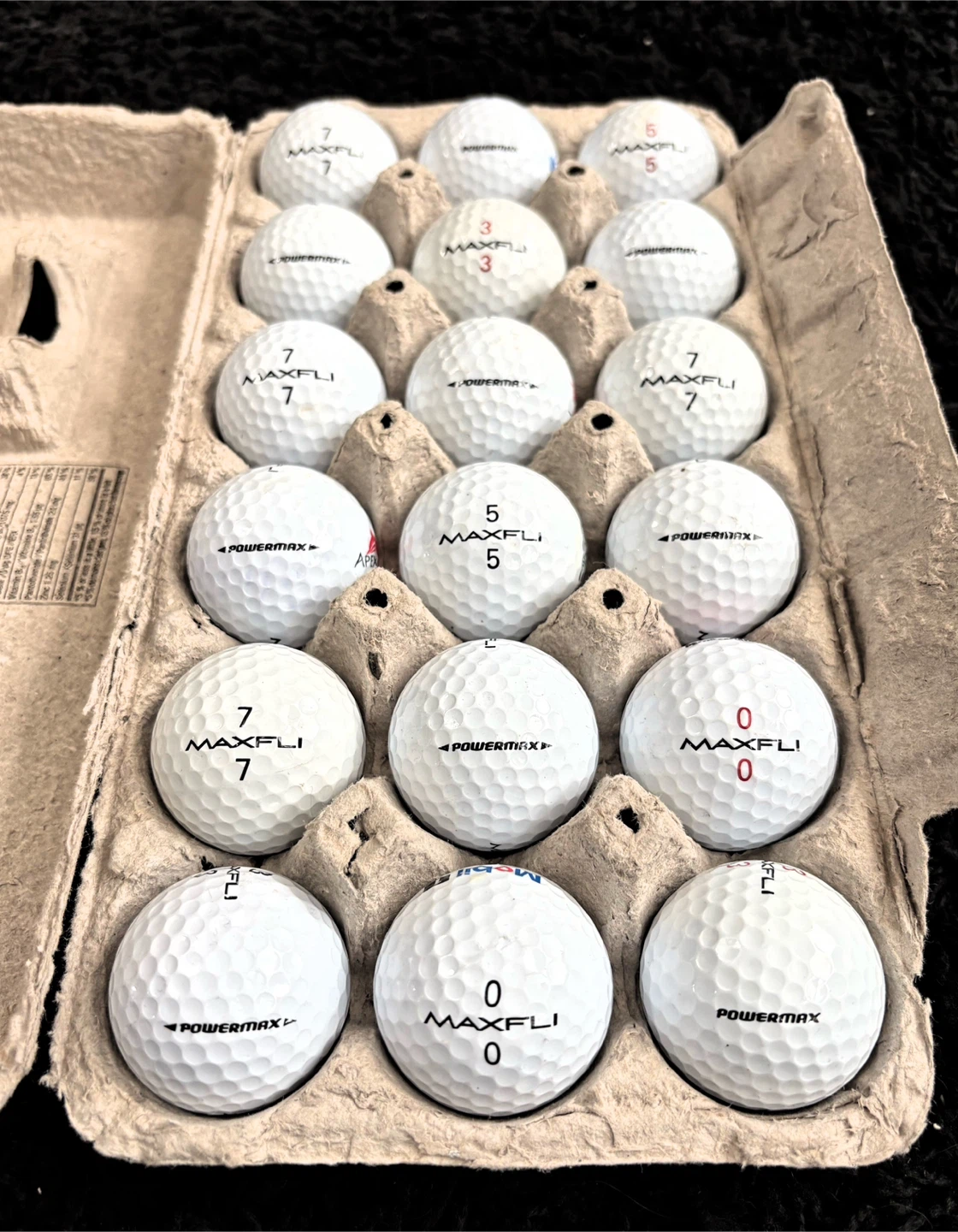 18 Maxfli Powermax Golf Balls