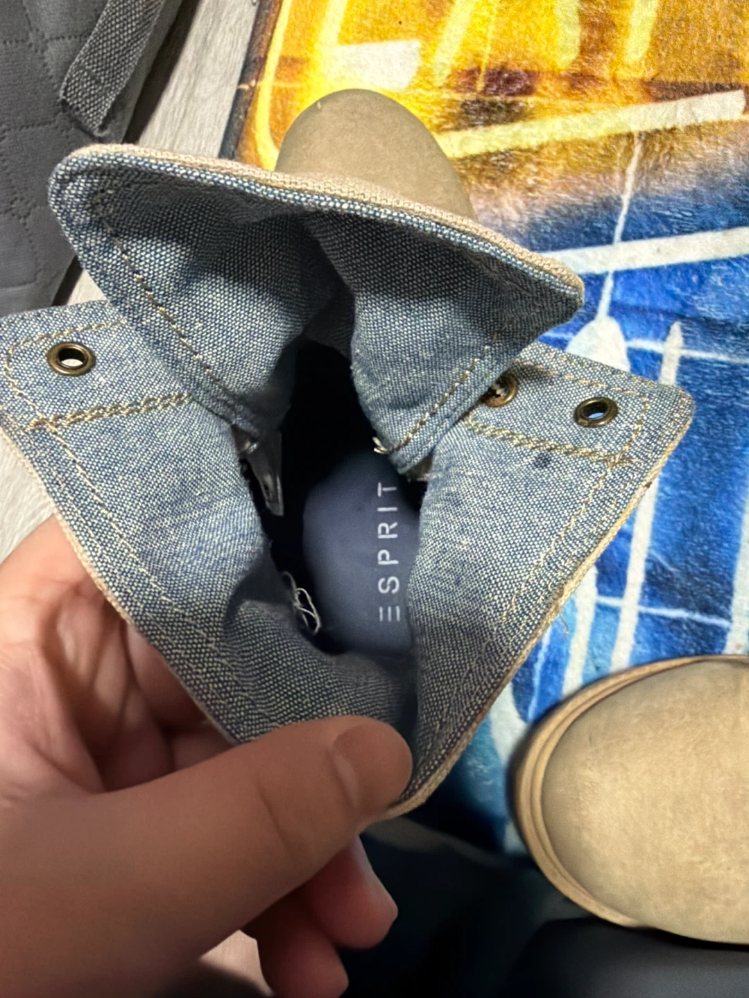Esprit Boots - Size 7.5M - Tan and Denim - photo 4