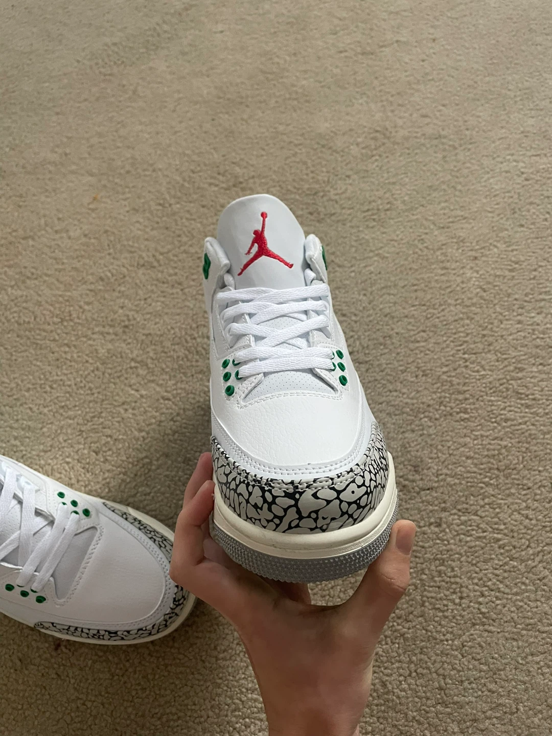 Jordan 3 Retro Lucky Green, Size 10 - photo 3