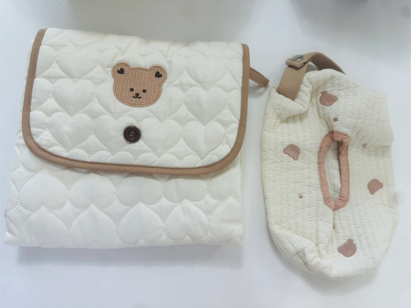 Baby Changing Pad & Tissue Box Cover Set