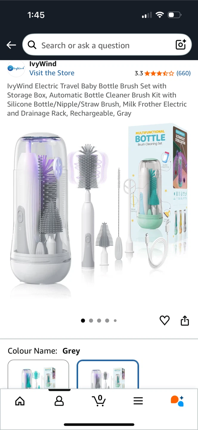 IvyWind Electric Travel Baby Bottle Brush Set - photo 2