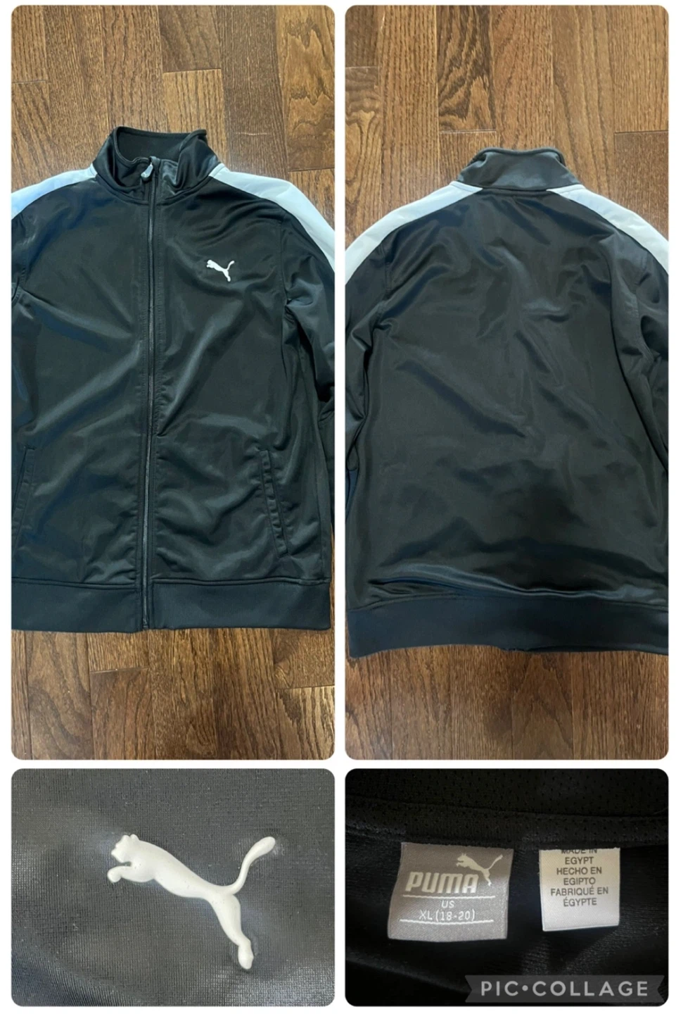 BRAND NEW Black Puma Fleece Track Jacket - XL (Youth/Older Boys)