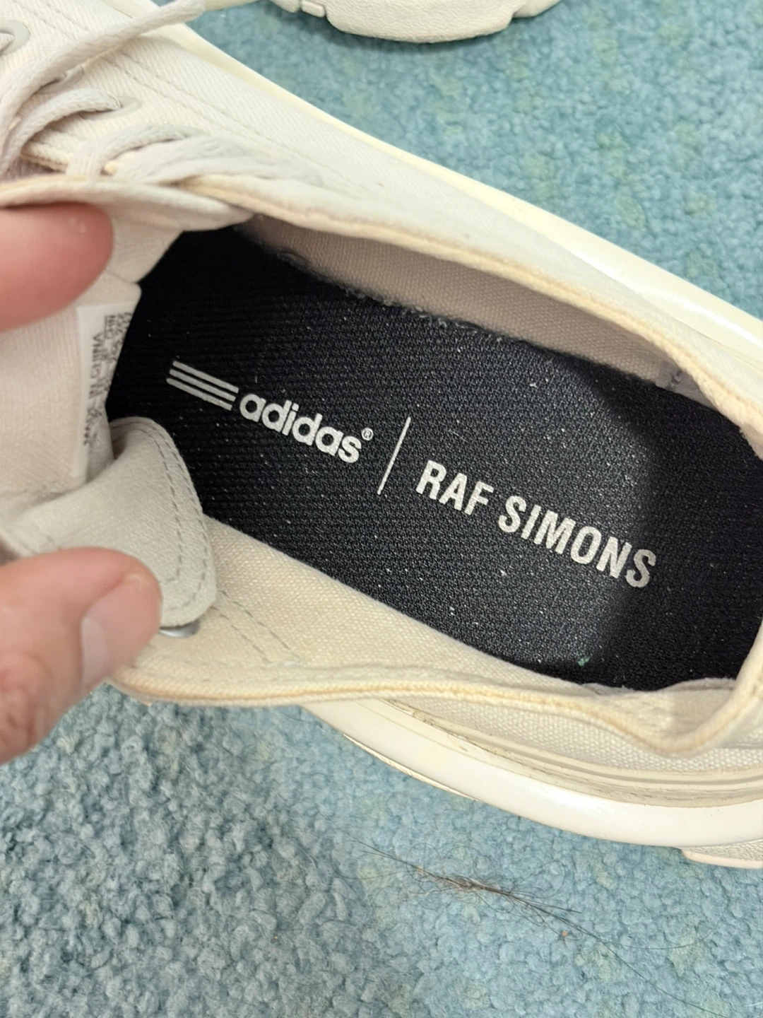 Adidas x Raf Simons Cream Canvas Sneakers US 8 - photo 3