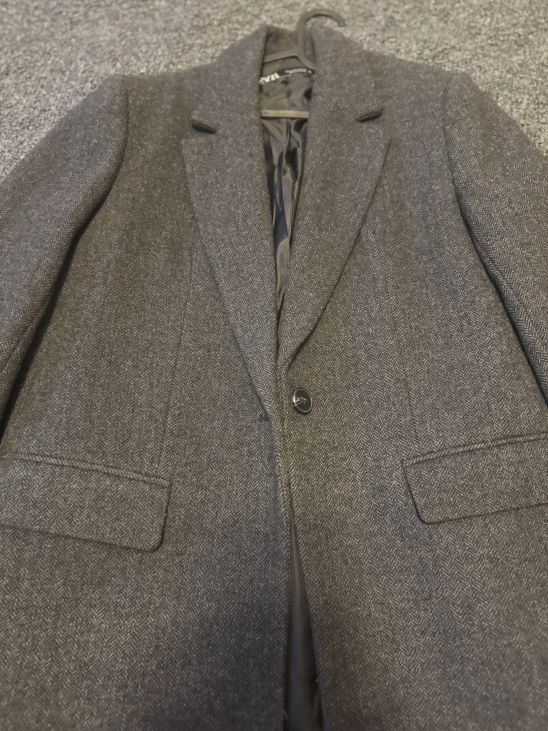 Zara Grey Wool Blend Coat - Size M - photo 3