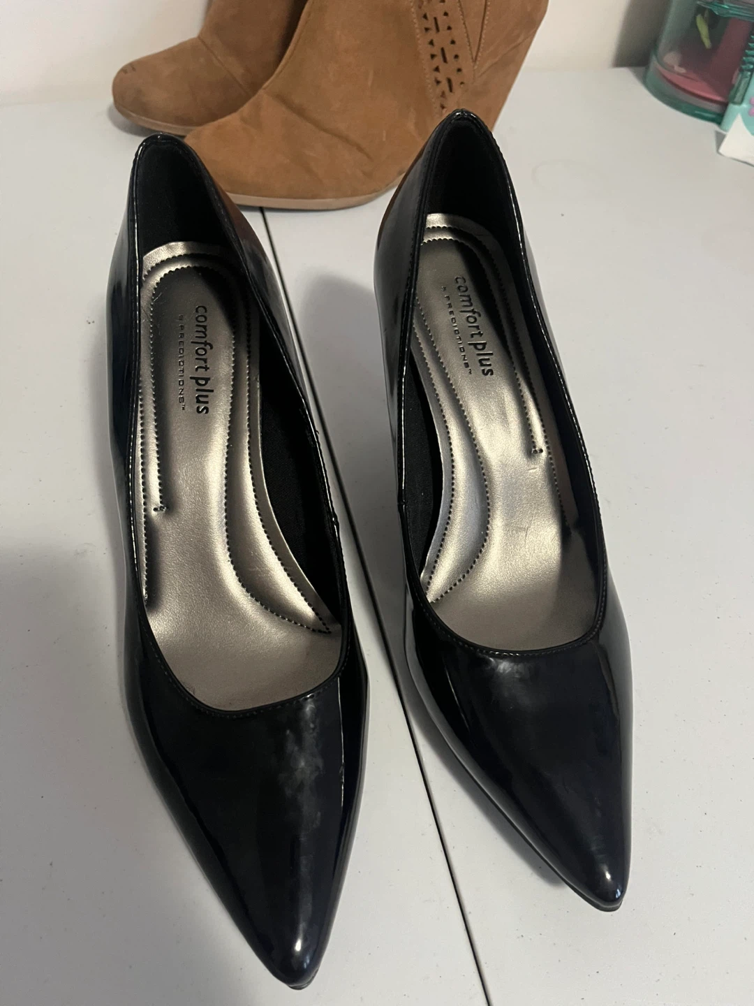 Comfort Plus Black Heels Size 8W