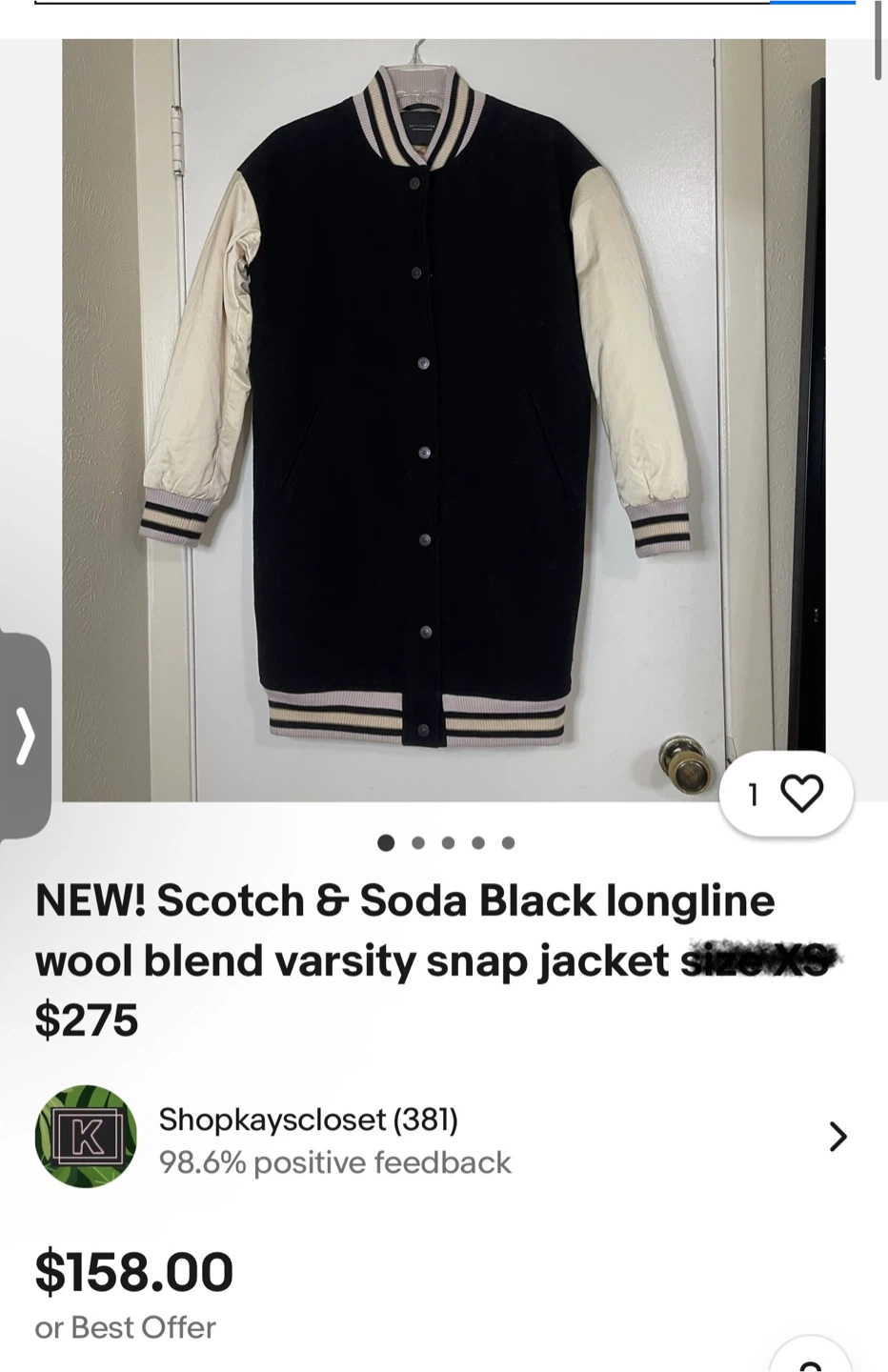Scotch & Soda Black Wool Blend Varsity Jacket - photo 2