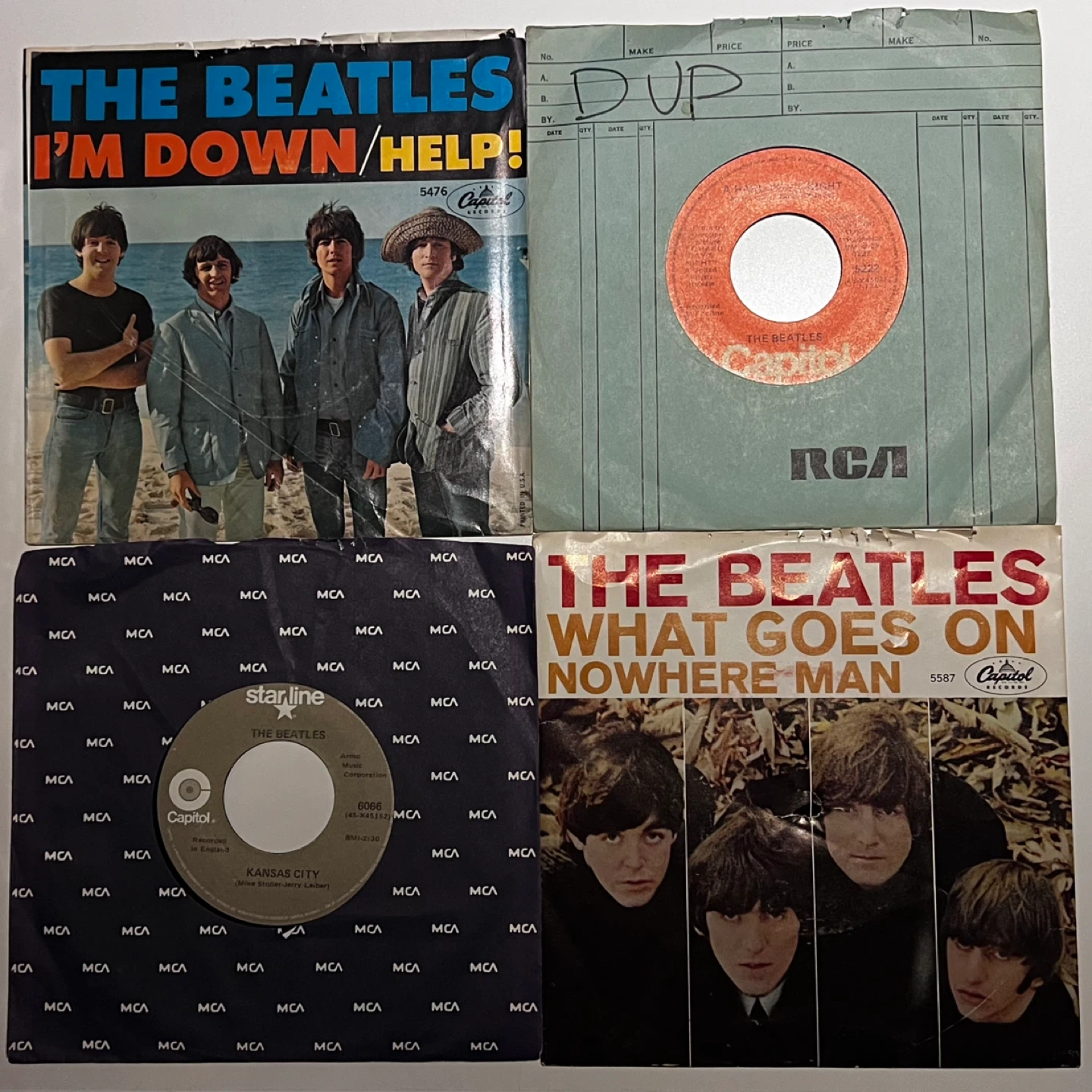 The Beatles classic 45 RPM Vinyl Records - GREAT CONDITION