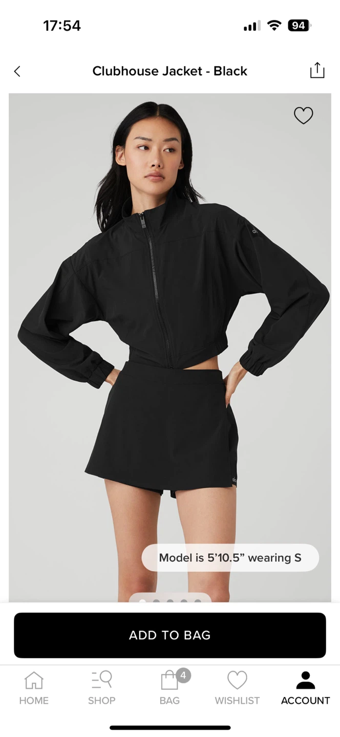ALO Clubhouse Jacket - Black, Size XS