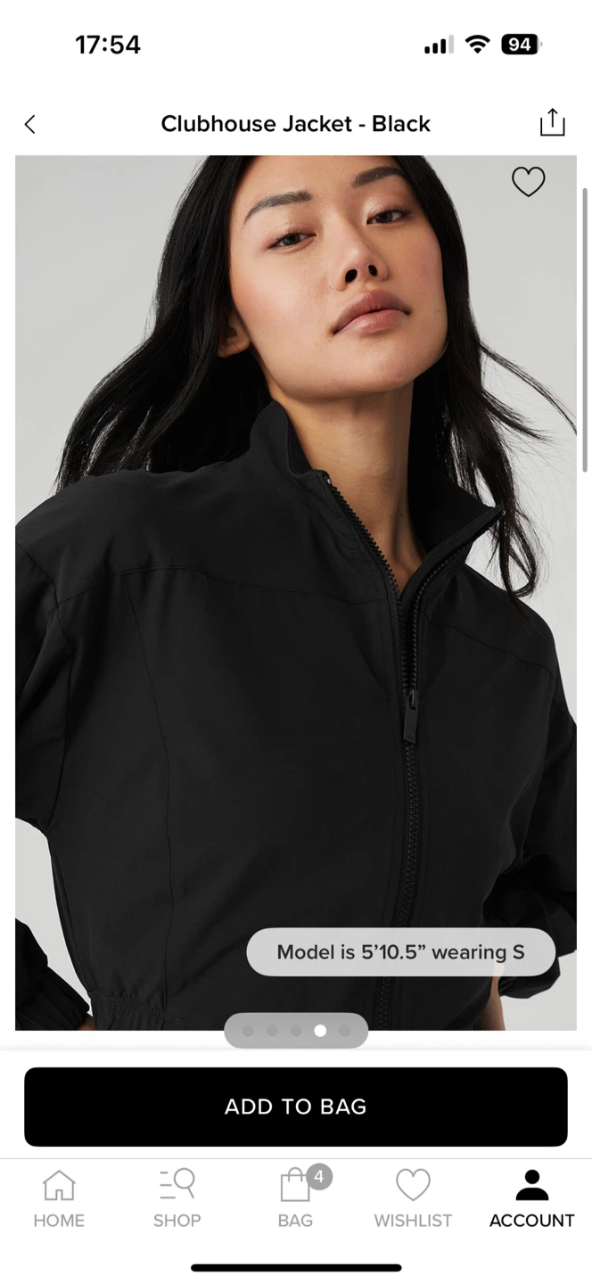 ALO Clubhouse Jacket - Black, Size XS - photo 4