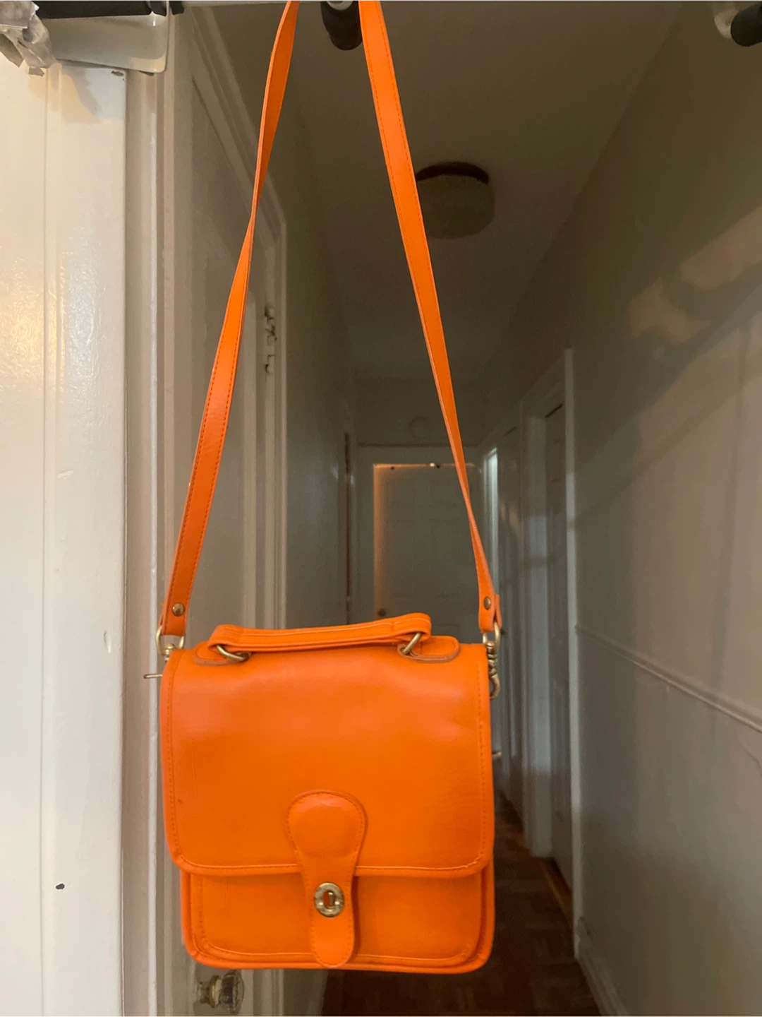 Coach Orange Leather Crossbody Bag