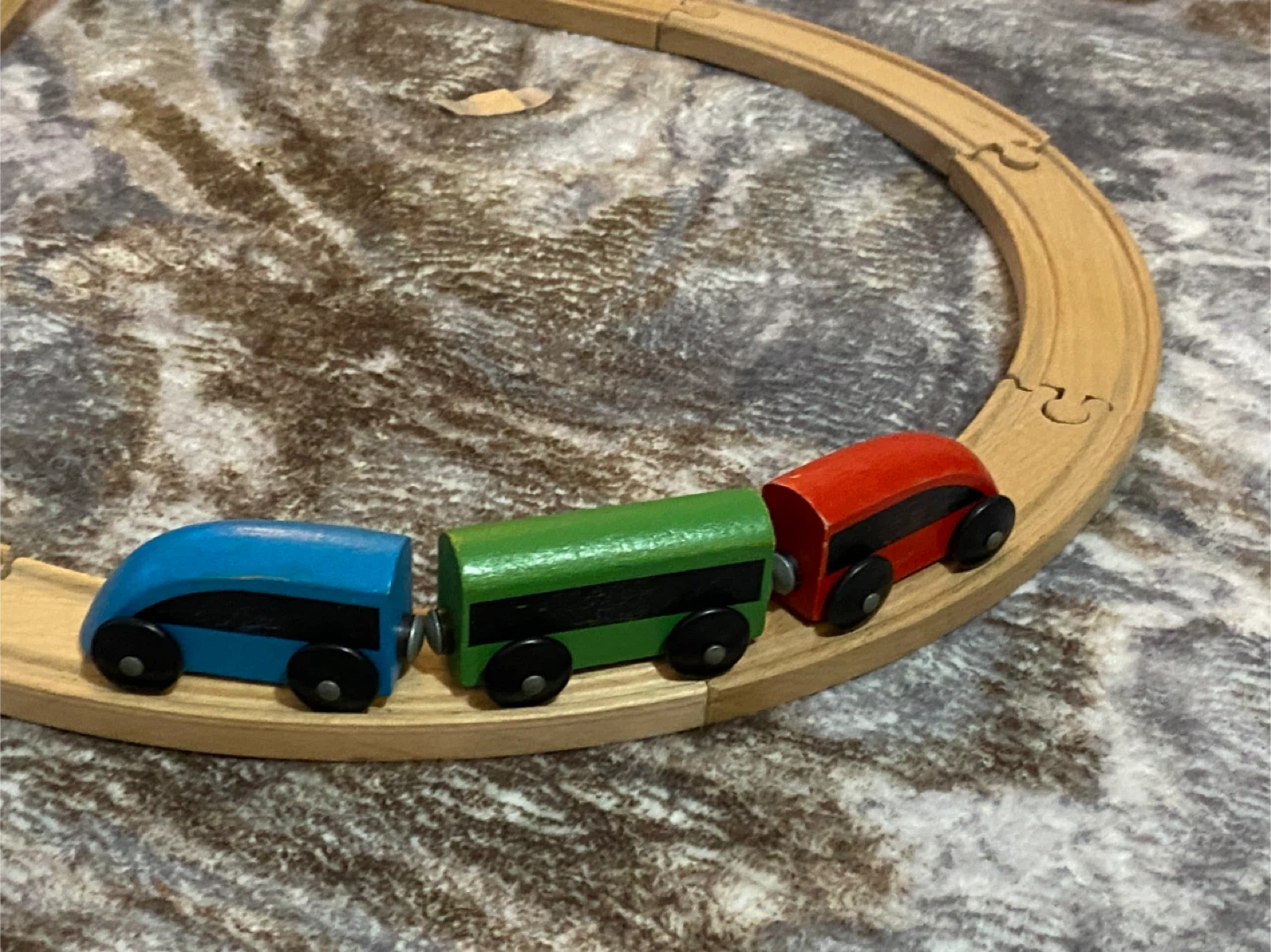 Wooden Train Set with Tracks & Bridge - photo 2