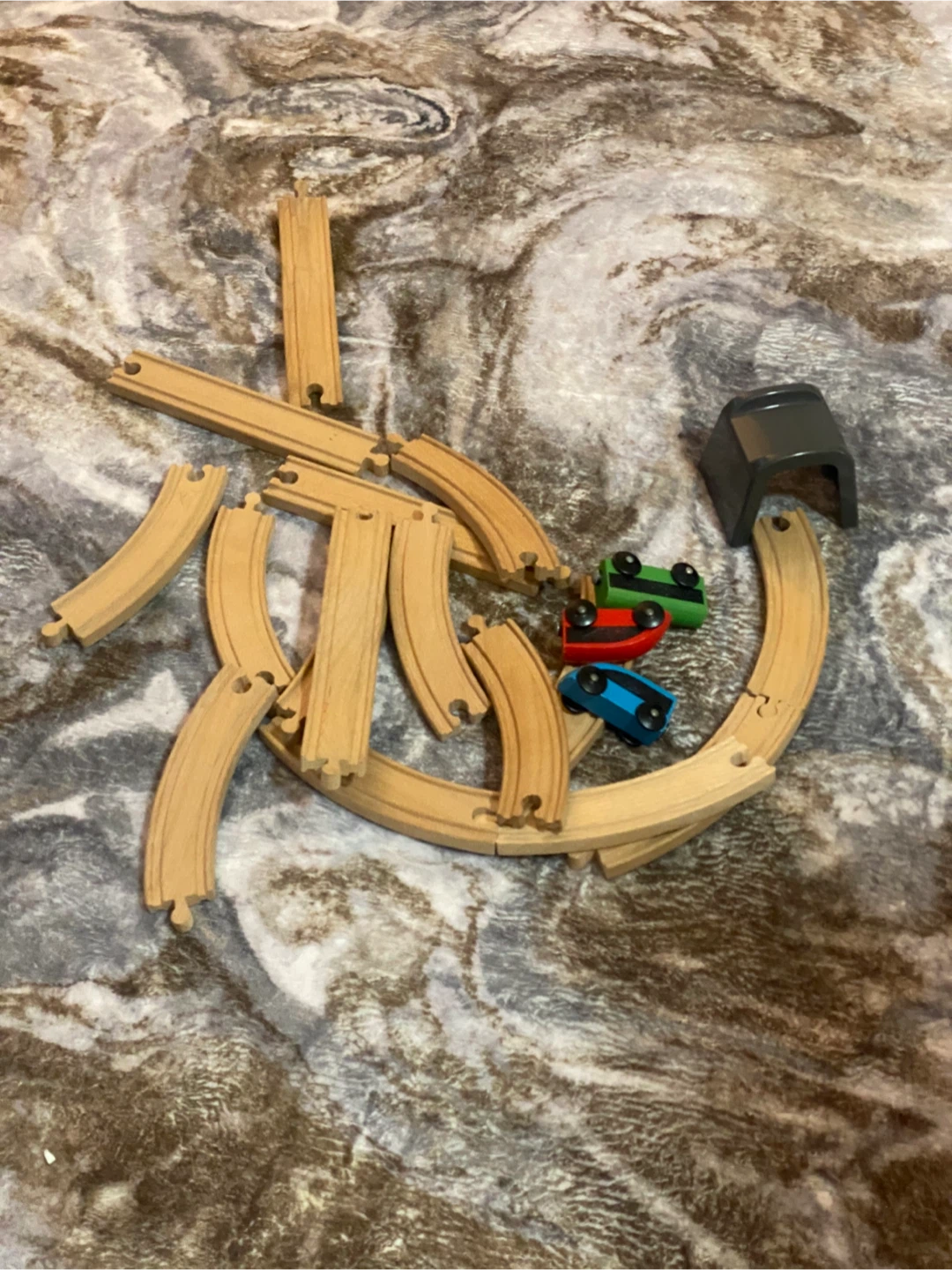 Wooden Train Set with Tracks & Bridge - photo 4