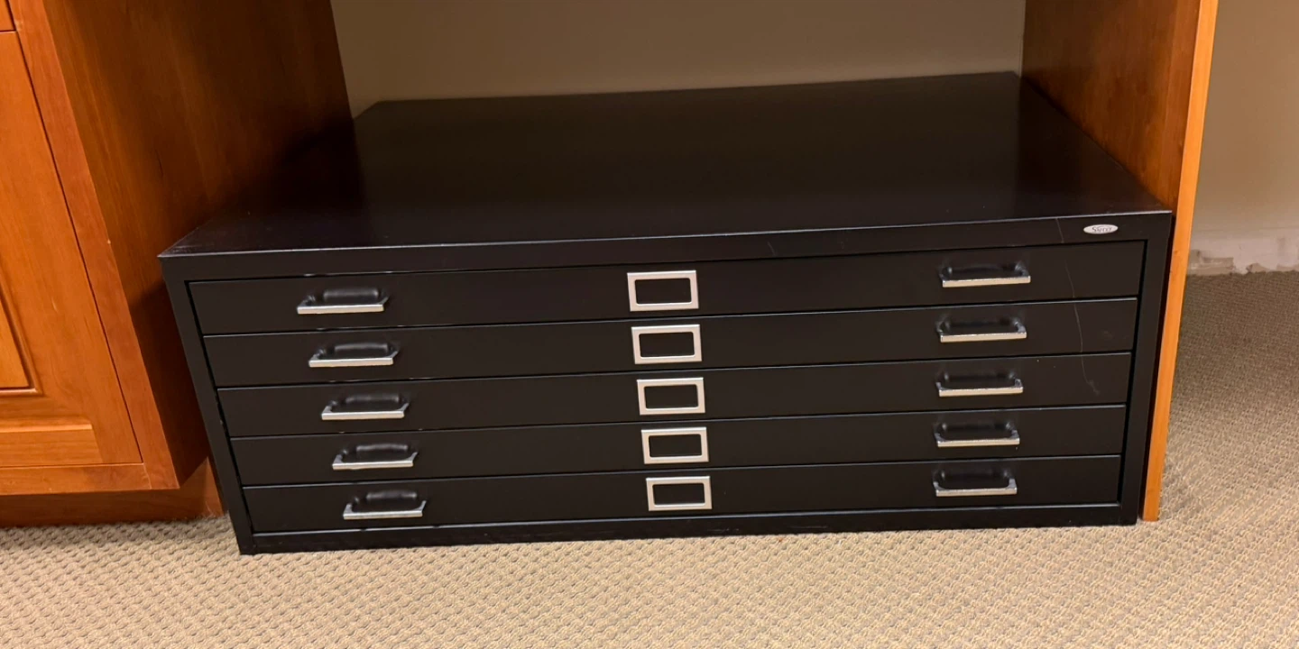Safco Black Flat File Cabinet