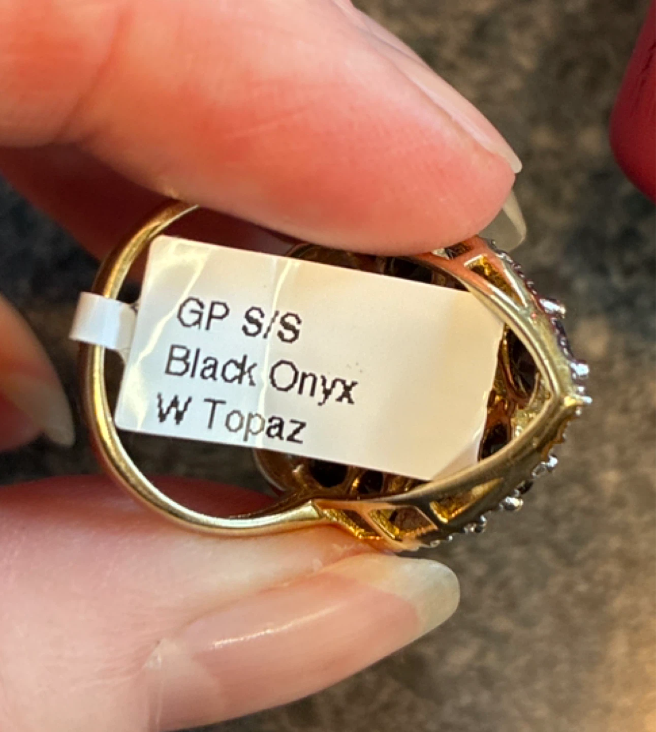 New Large Sterling Silver Black Onyx & Topaz Ring - photo 3
