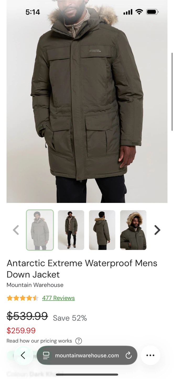 Mountain Warehouse Antarctic Extreme Waterproof Mens Down Jacket - photo 2