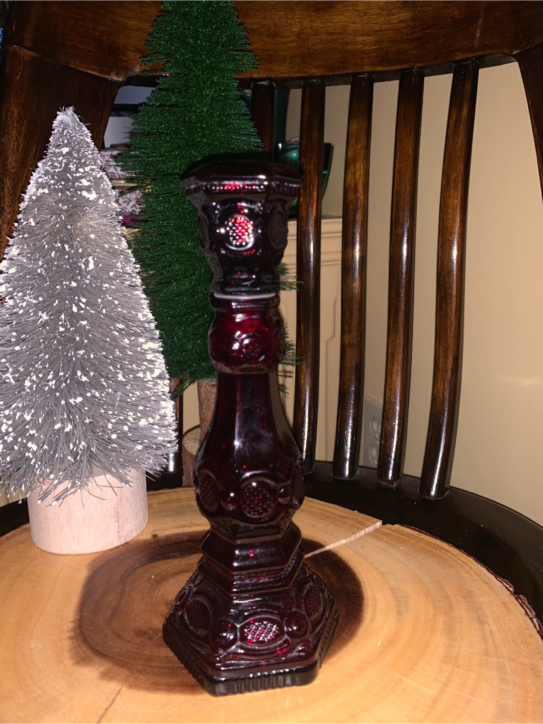 Vintage Avon Red Glass Candlestick Holder - photo 2