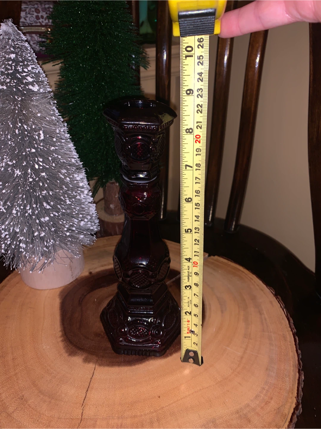 Vintage Avon Red Glass Candlestick Holder - photo 5