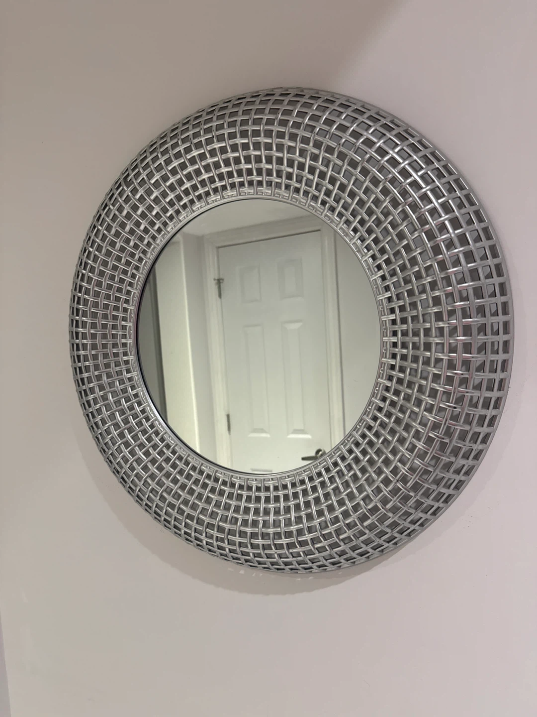 Silver Round Wall Mirror - photo 2