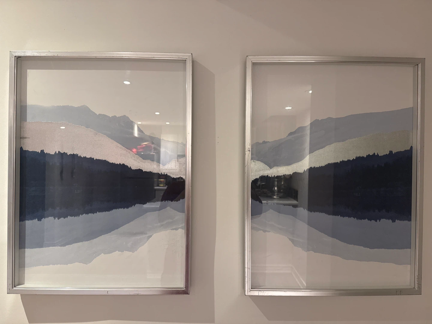 Contemporary silver wall pictures pair - photo 3