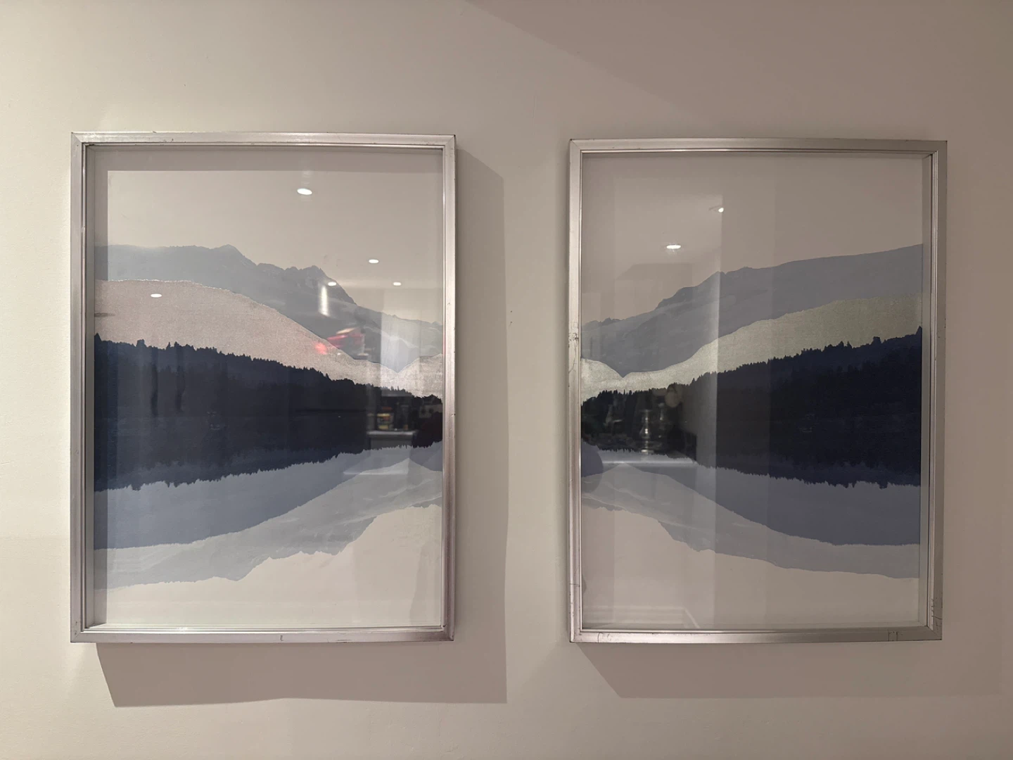 Contemporary silver wall pictures pair - photo 2