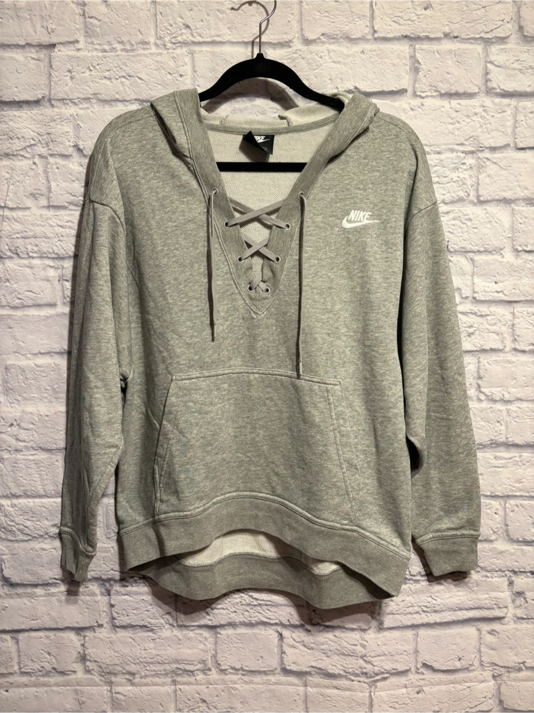 Nike Grey Lace-Up Hoodie XS - photo 2