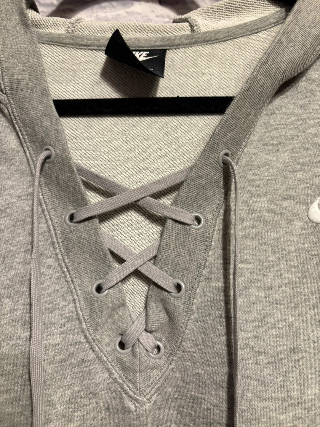 Nike Grey Lace-Up Hoodie XS - photo 4