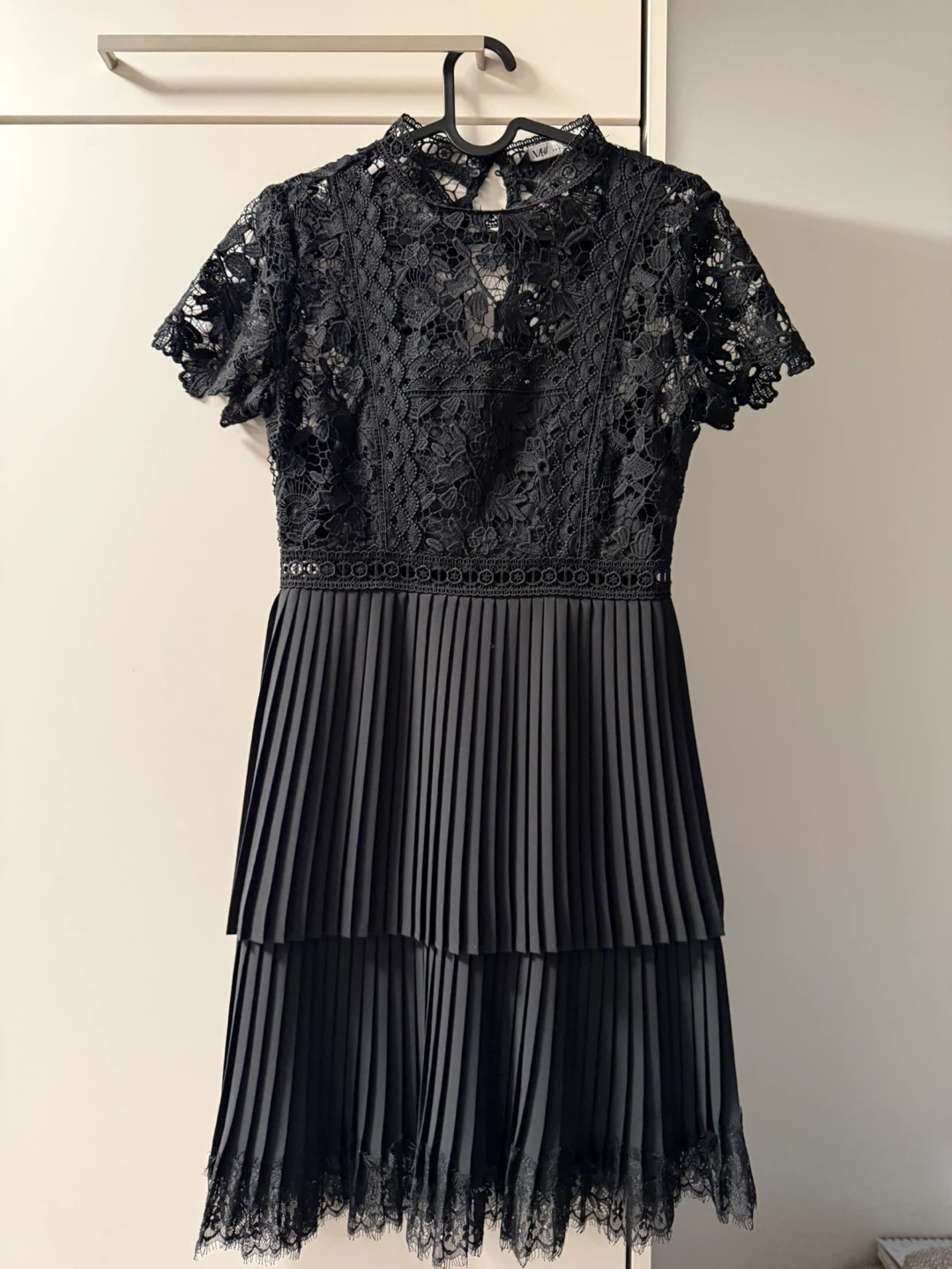 Zara Black Lace Pleated Dress - XS