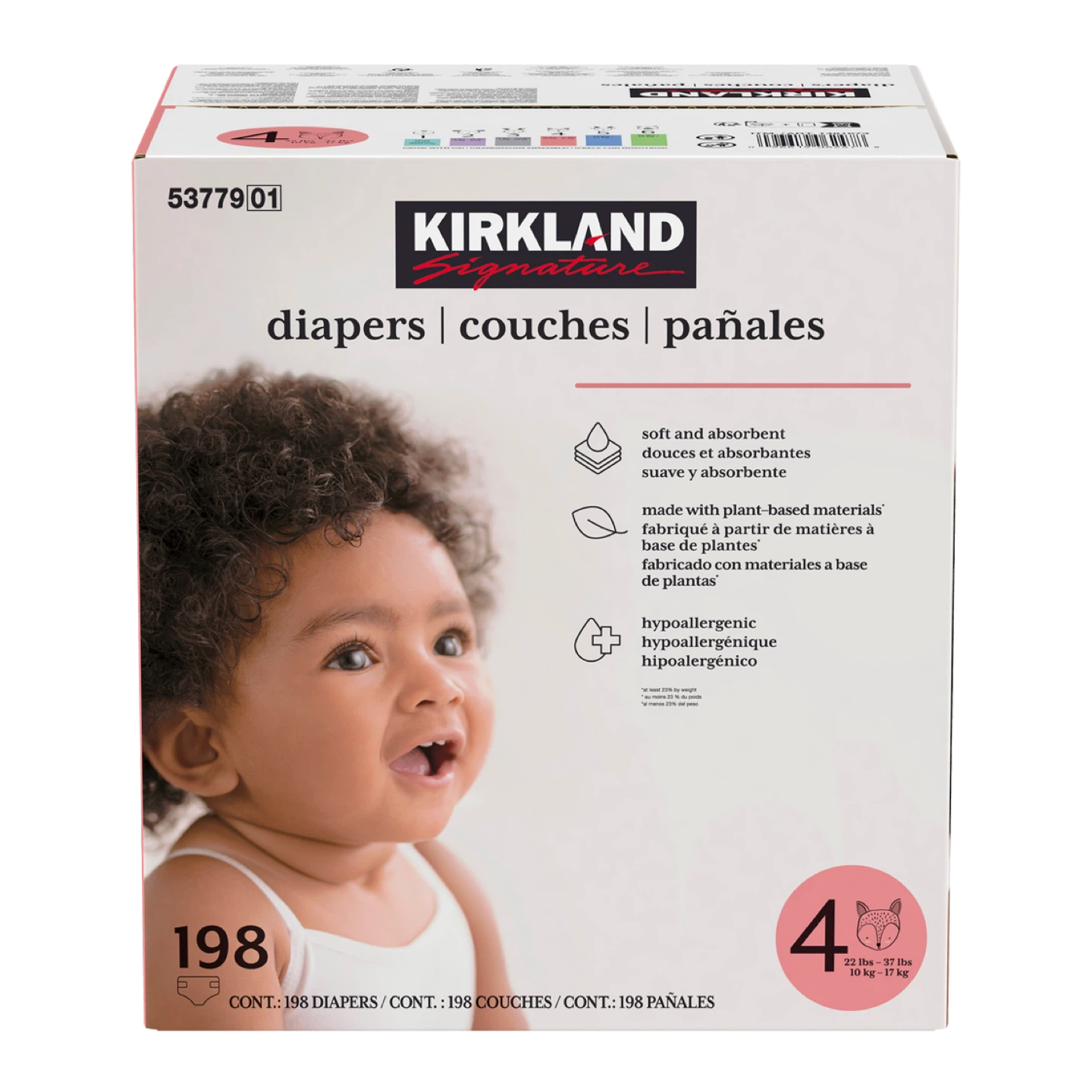 New Kirkland Signature Diapers, Size 4 (198 count)