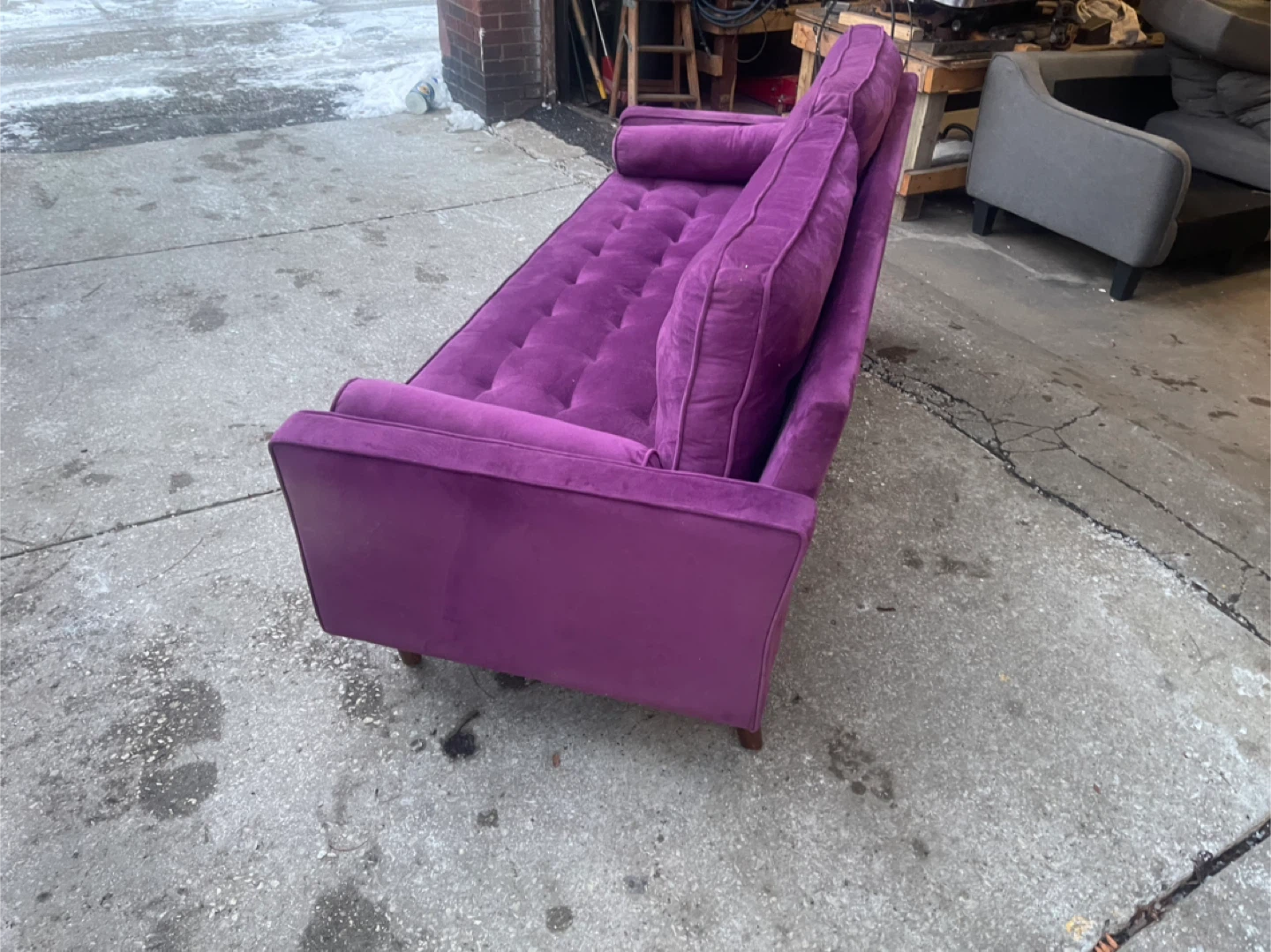 Purple Velvet Sofa - photo 2