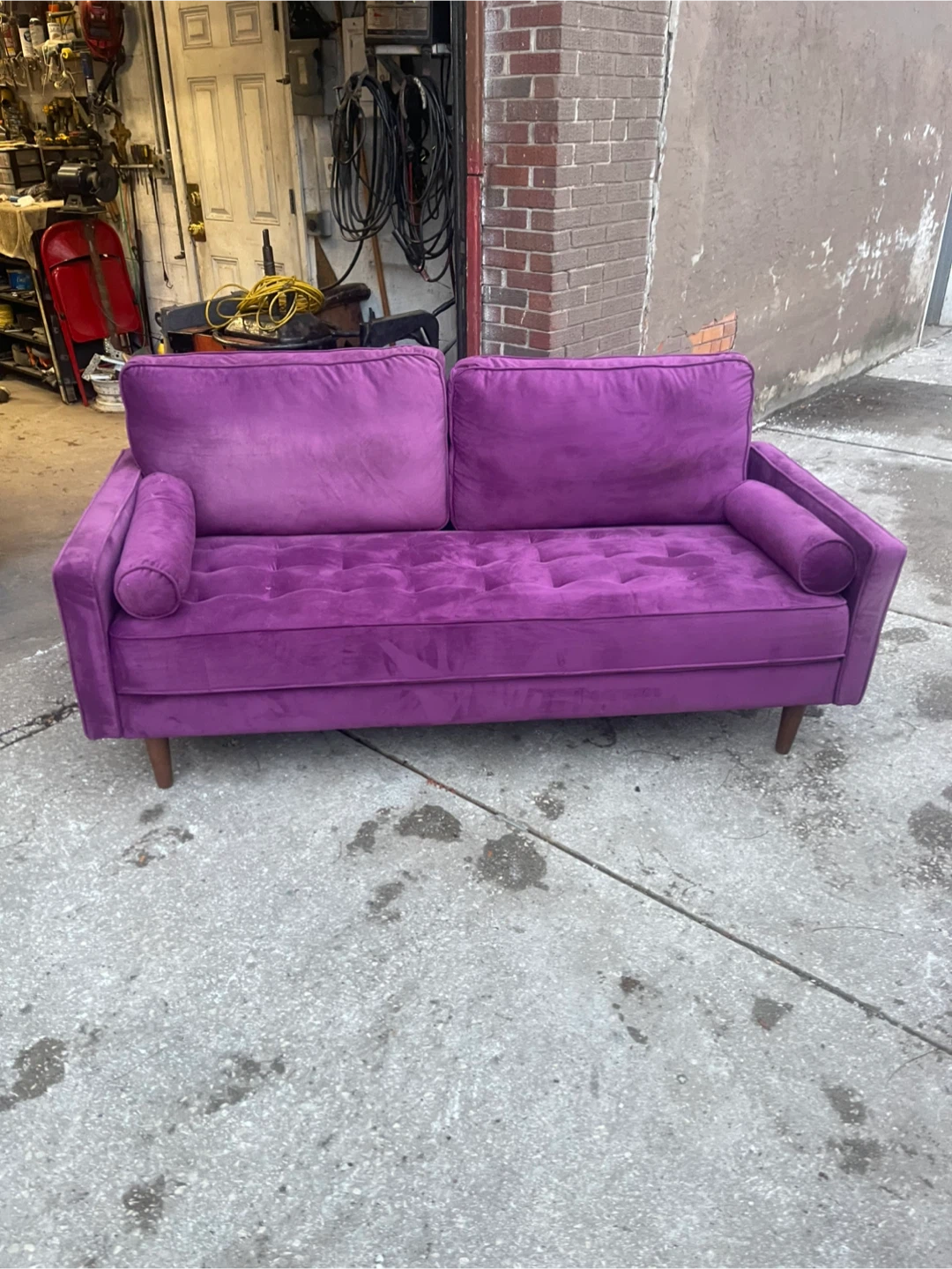 Purple Velvet Sofa