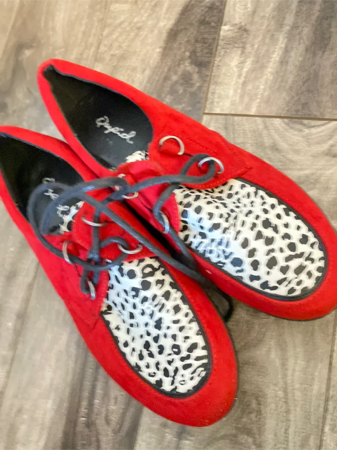 Red & Leopard Print Oxfords - photo 3