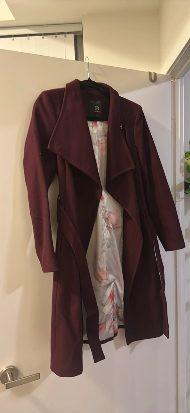 Ted Baker Langley Burgundy Coat - Size 2 - photo 2