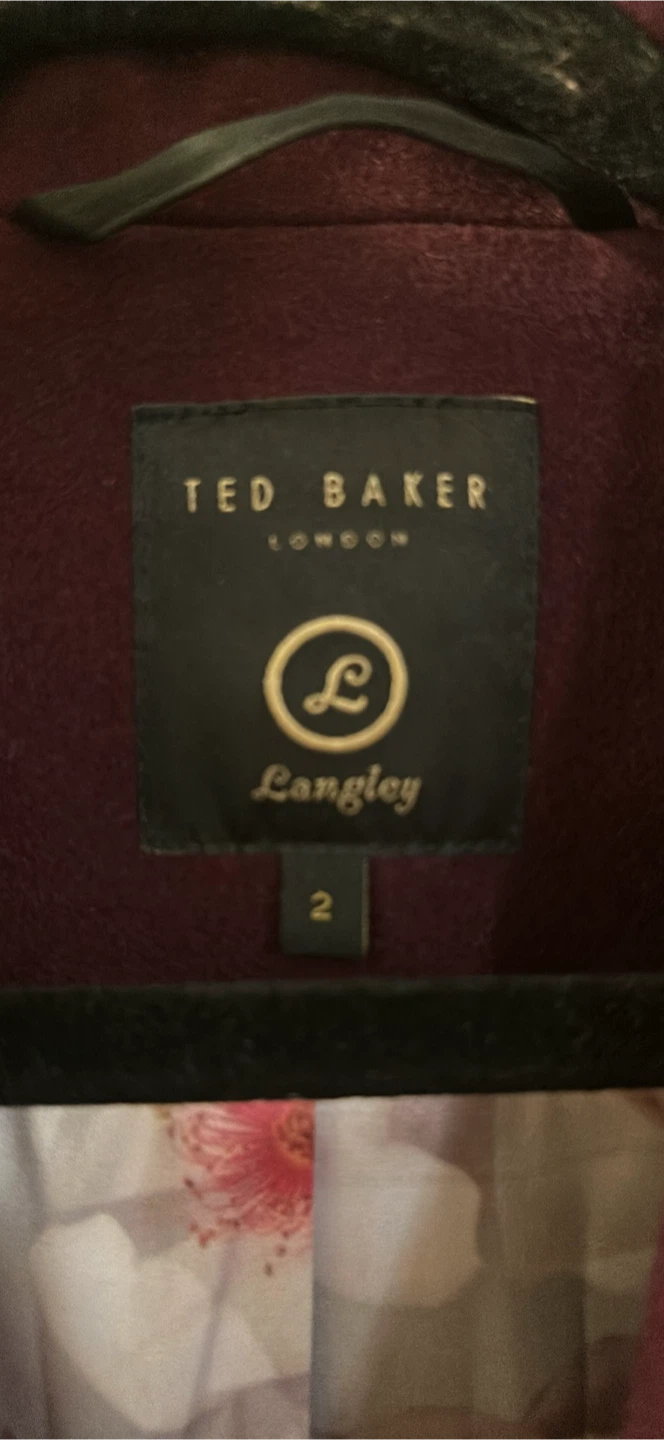 Ted Baker Langley Burgundy Coat - Size 2 - photo 5