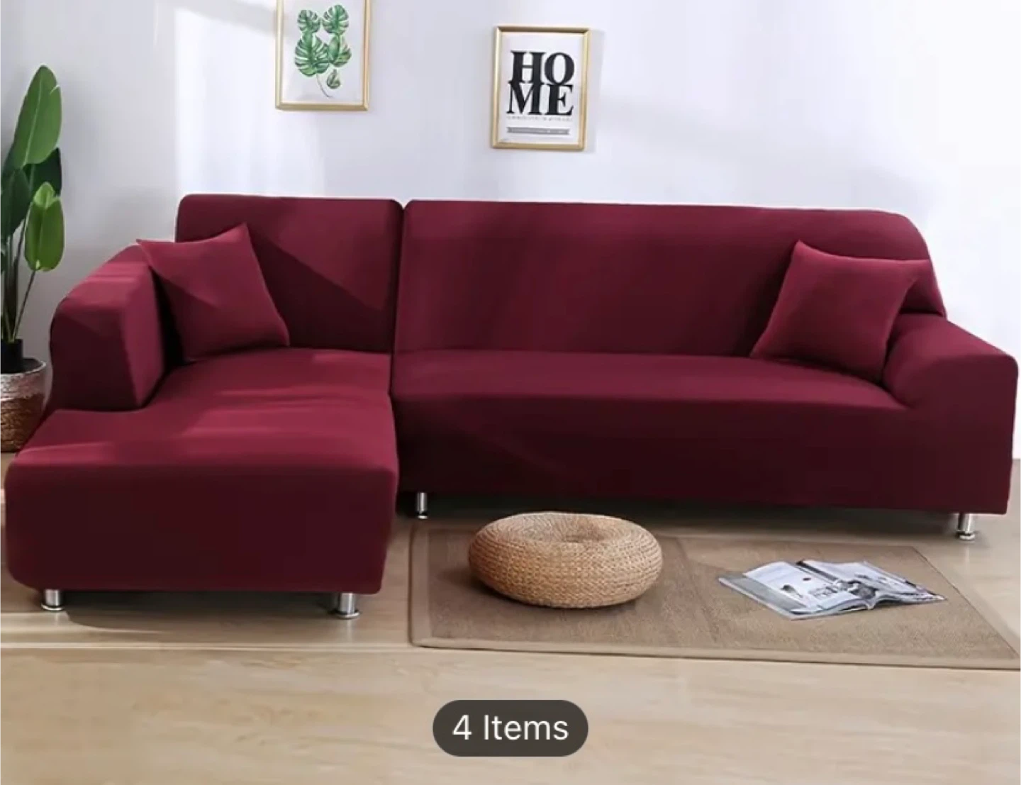 Burgundy Sofa Slipcover - XL Size
