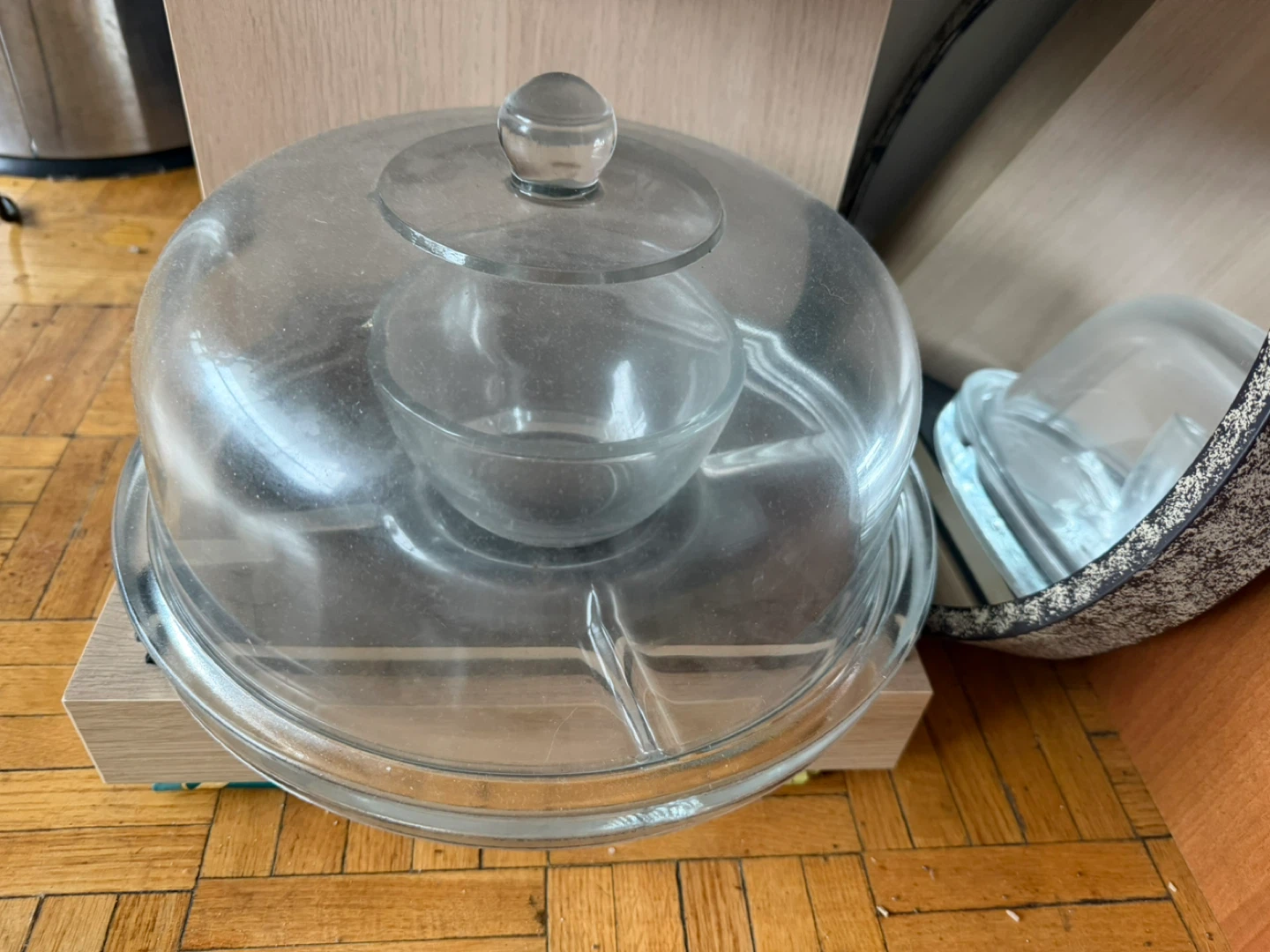 Glass Serving Dish with Lid & Bowl