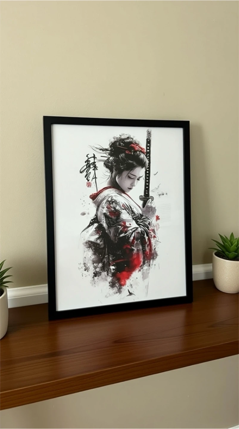 Framed Geisha Art Print