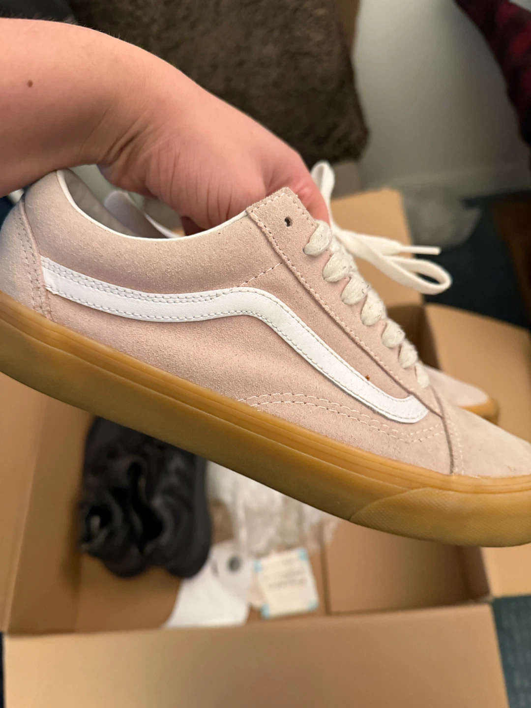 Vans Old Skool Pink/Gum Sole, Size 9.5
