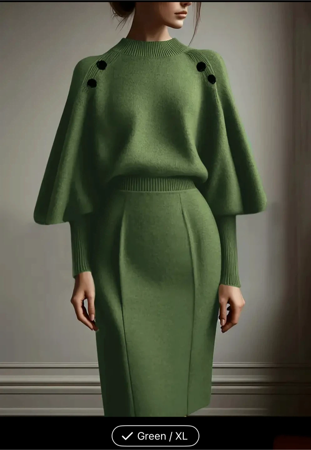 Elegant Green  winter dress - Size 1xl and 2xl - photo 3