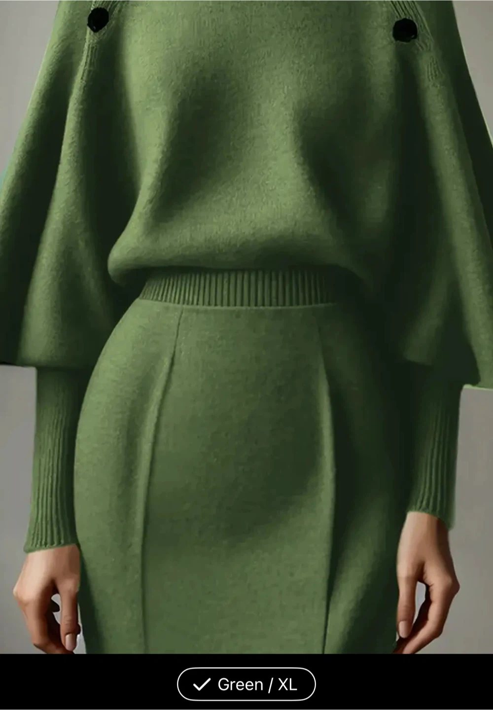 Elegant Green  winter dress - Size 1xl and 2xl